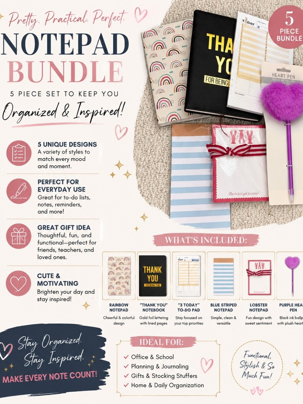Journal & Stationary Bundle -6ct